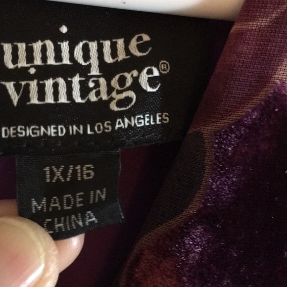 Unique Vintage Floral Velvet Maxi Dress - Picture 16 of 17